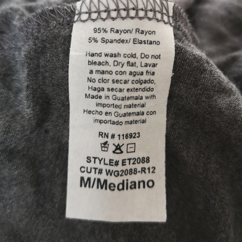 Easel Los Angeles Dress Tunic Ruffle Hem Gray Long Sleeve Stretch Medium Large - Picture 9 of 9